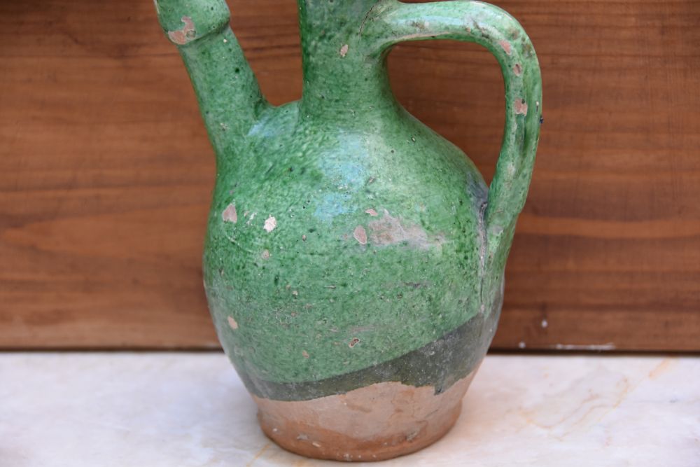 MID 19TH CENTURY ÇANAKKALE CERAMIC OIL CONTAINER - Image 6