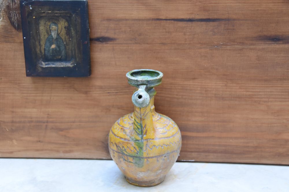 ANTIQUE CERAMIC JUG FROM EMBONA RHODES - Image 4