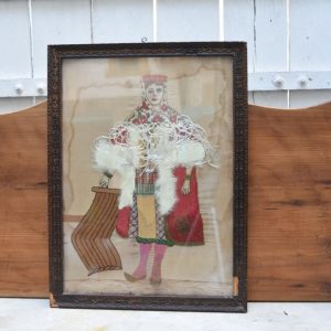 FOLK ART EMBROIDERY GIRL IN TRADITIONAL COSTUME