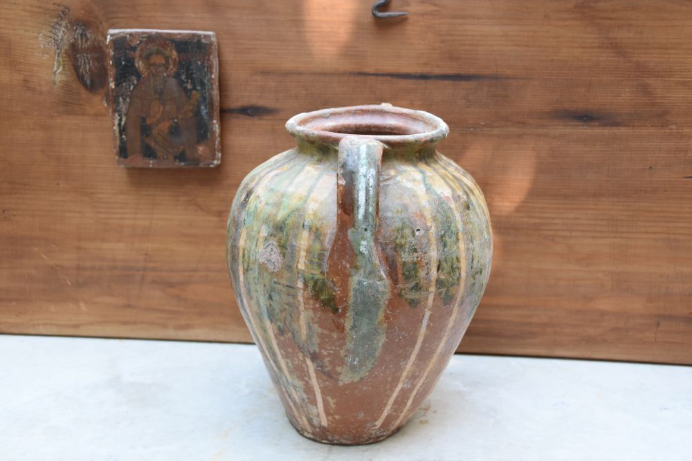 LOVELY TWO HANDELED CERAMIC CANAKKALE URN - Image 4