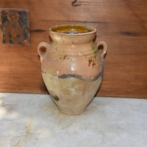 TWO HANDELED CERAMIC VASE GLAZED